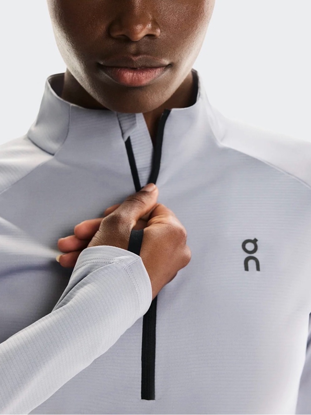 On Running Light Gray Half-Zip Performance Top